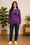 Winter Purple Time To Sleep Co-Ord Set Night Suit