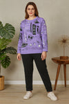 Winter Purple Multi Planets Co-Ord Set Night Suit