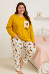 Winter Yellow Flower Co-Ord Set Night Suit