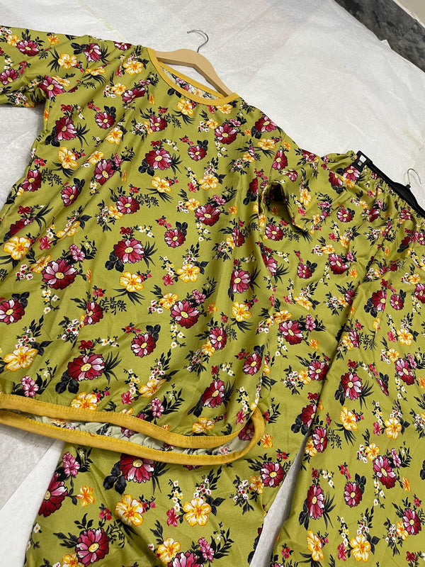 GOLDEN BLOOM PRINTED SHIRT AND TROUSER