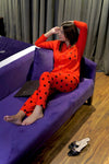 RED BUTTON STYLE DRESS